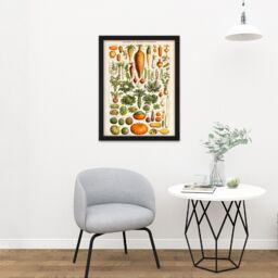 "Artery8 Wall Art Print Millot Encyclopedia Page Vegetables Legumes Large Framed Wall Décor Art in Brown - Size: W18"" x H24""" - thumbnail 2