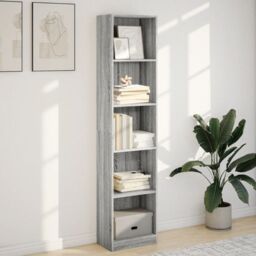 Berkfield Home Bookcase Grey Sonoma 40x24x176 cm Engineered Wood - Size: 40 x 24 x 176 cm - thumbnail 3