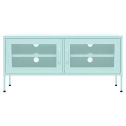 Berkfield Home TV Cabinet Mint 105x35x50 cm Steel in Green - Size: 105 x 35 x 50 cm - thumbnail 3