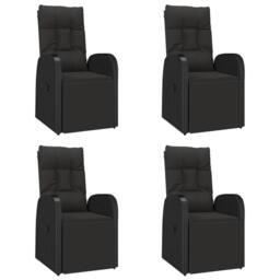 Berkfield Home Beautiful 5 Piece Garden Dining Set Black Poly Rattan&Solid Wood - thumbnail 4