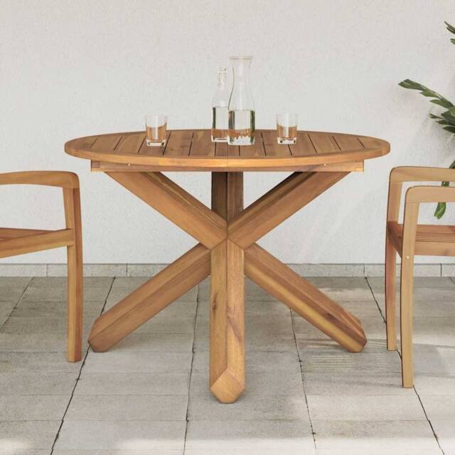 Berkfield Home Garden Table √ò109x74 cm Solid Wood Teak in Brown - Size: 109x74 cm - image 1