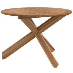 Berkfield Home Garden Table √ò109x74 cm Solid Wood Teak in Brown - Size: 109x74 cm - thumbnail 2