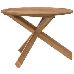 Berkfield Home Garden Table √ò109x74 cm Solid Wood Teak in Brown - Size: 109x74 cm - thumbnail 5