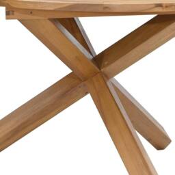 Berkfield Home Garden Table √ò109x74 cm Solid Wood Teak in Brown - Size: 109x74 cm - thumbnail 8
