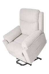 Living and Home Single Chenille Sofa Recliner Armchair in White - thumbnail 3