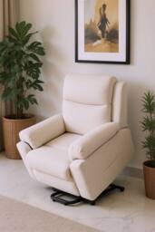 Living and Home Single Chenille Sofa Recliner Armchair in White