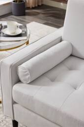 Living and Home Single Chenille Sofa Recliner Armchair in White - thumbnail 6