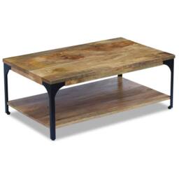 Berkfield Home Decorative Coffee Table Mango Wood 100x60x38 cm in Brown - Size: 100 x 60 x 38 cm - thumbnail 3