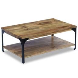 Berkfield Home Decorative Coffee Table Mango Wood 100x60x38 cm in Brown - Size: 100 x 60 x 38 cm - thumbnail 2