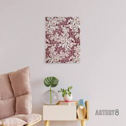 "Artery8 Vintage Silk Flowers Floral Pattern Wyatt Canvas Wall Art Print in Red - Size: W18"" x H24""" - thumbnail 3