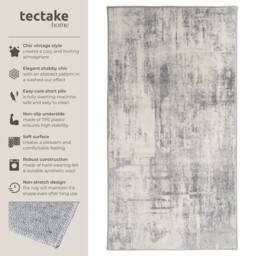 tectake Washable Rug Nadira 60 X 110 Cm - Beige/Grey in Beige - Size: 60 cm x 110 cm - thumbnail 2