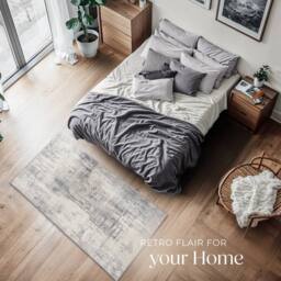 tectake Washable Rug Nadira 60 X 110 Cm - Beige/Grey in Beige - Size: 60 cm x 110 cm - thumbnail 3