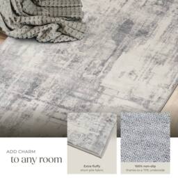 tectake Washable Rug Nadira 60 X 110 Cm - Beige/Grey in Beige - Size: 60 cm x 110 cm - thumbnail 4