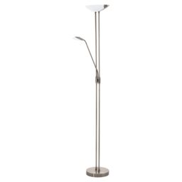 Loops Floor Lamp Light Bronzed Shade White Satined Glass Plastic Bulb LED 20W - thumbnail 1