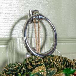 Samuel Alexander 36cm Bauble & Pinecone Hanging Christmas Wreath with Red Berries in Green - thumbnail 4