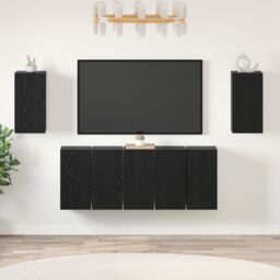 Berkfield Home TV Cabinet 7 pcs Black oak 30.5 x 30 x 60 cm Engineered wood - thumbnail 4