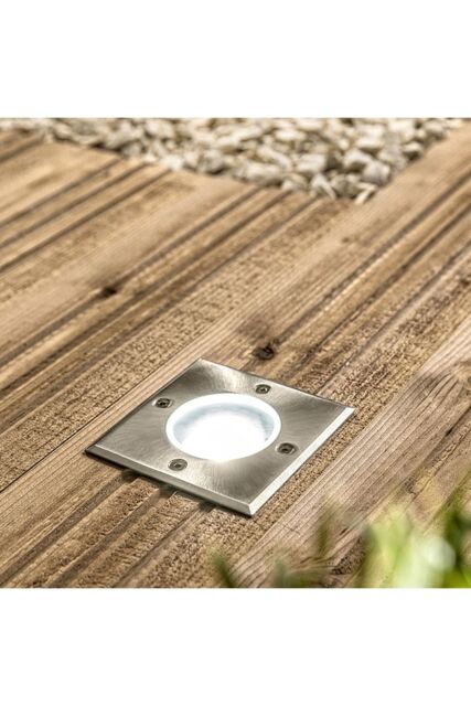 CGC Lighting MYAH Square Small Single Stainless Steel Inground Or Decking Lights in Silver - image 1