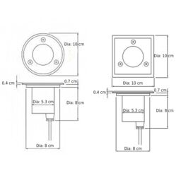 CGC Lighting MYAH Square Small Single Stainless Steel Inground Or Decking Lights in Silver - thumbnail 6