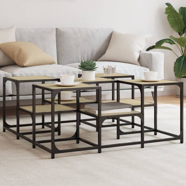 Berkfield Home Coffee Table Sonoma Oak 91x91x40 cm Engineered Wood in Brown - Size: 91 x 91 x 40 cm - image 1