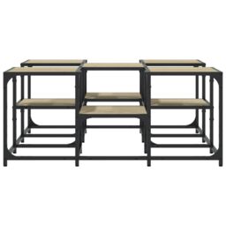 Berkfield Home Coffee Table Sonoma Oak 91x91x40 cm Engineered Wood in Brown - Size: 91 x 91 x 40 cm - thumbnail 5