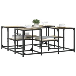Berkfield Home Coffee Table Sonoma Oak 91x91x40 cm Engineered Wood in Brown - Size: 91 x 91 x 40 cm - thumbnail 4