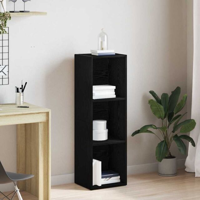 Berkfield Home Bookcase Black Oak 36x30x114 cm Engineered Wood - Size: 36 x 30 x 114 cm - image 1