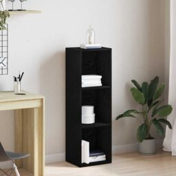 Berkfield Home Bookcase Black Oak 36x30x114 cm Engineered Wood - Size: 36 x 30 x 114 cm - thumbnail 1