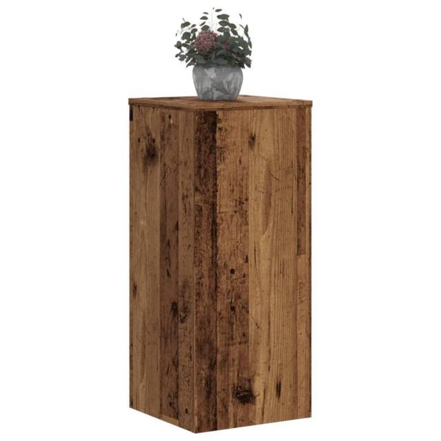 Berkfield Home Plant Stands 2 pcs Old Wood 30x30x70 cm Engineered wood in Brown - Size: 30 x 30 x 70 cm - image 1