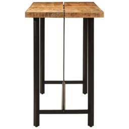 Berkfield Home Bar Table 180x70x107 cm Solid Wood Mango & Iron in Brown - Size: 180 x 70 x 107 cm - thumbnail 3