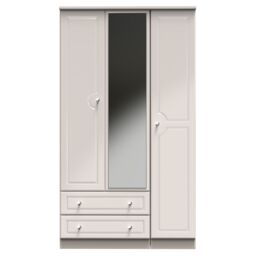 Ready Assembled 2 U Stratford Triple 2 Drawer Mirrored Wardrobe (Ready Assembled) in Taupe - thumbnail 1