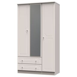 Ready Assembled 2 U Stratford Triple 2 Drawer Mirrored Wardrobe (Ready Assembled) in Taupe - thumbnail 3