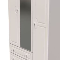 Ready Assembled 2 U Stratford Triple 2 Drawer Mirrored Wardrobe (Ready Assembled) in Taupe - thumbnail 4