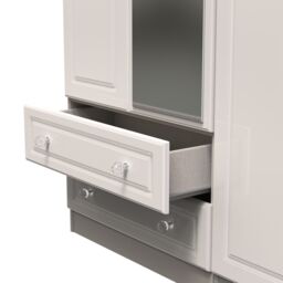 Ready Assembled 2 U Stratford Triple 2 Drawer Mirrored Wardrobe (Ready Assembled) in Taupe - thumbnail 7