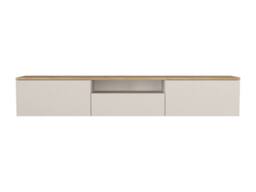 Vente-unique Floating TV Unit With 3 Doors & 1 Niche - Beige & Natural - LOTULA - thumbnail 4