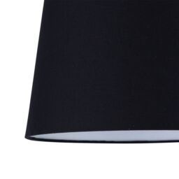 First Choice Lighting Bobbin - Ivory Lamp with Black Cotton Shade in White - thumbnail 3