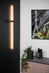 Lucide 'SEGIN' Non Dimmable Stylish Mountable Indoor Decor LED Wall Light in Black - thumbnail 2