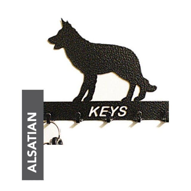 Poppyforge Alsatian Key Holder - Rack - Solid Steel - W15 x H9 cm in Black - image 1