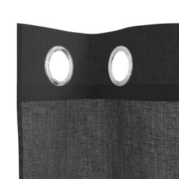 Berkfield Home Voile Curtains with Grommets 2 pcs Black 140x245 cm - thumbnail 5