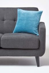 Homescapes Velvet Cushion Cover 100% Cotton, Soft & Machine Washable in Blue - Size: 30 cm x 50 cm - thumbnail 4
