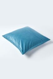 Homescapes Velvet Cushion Cover 100% Cotton, Soft & Machine Washable in Blue - Size: 30 cm x 50 cm - thumbnail 3