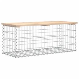Berkfield Home Garden Bench Gabion Design 103x44x42 cm Solid Wood Pine in Brown - Size: 103 x 44 x 42 cm - thumbnail 5