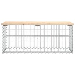 Berkfield Home Garden Bench Gabion Design 103x44x42 cm Solid Wood Pine in Brown - Size: 103 x 44 x 42 cm - thumbnail 3