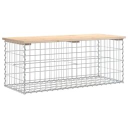 Berkfield Home Garden Bench Gabion Design 103x44x42 cm Solid Wood Pine in Brown - Size: 103 x 44 x 42 cm - thumbnail 2