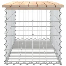 Berkfield Home Garden Bench Gabion Design 103x44x42 cm Solid Wood Pine in Brown - Size: 103 x 44 x 42 cm - thumbnail 4