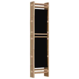 Berkfield Home Folding 4-Panel Room Divider 160 cm Bamboo & Canvas in Black - thumbnail 6