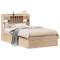 Berkfield Home Beautiful Bed Frame without Mattress 135x190 cm Double Solid Wood Pine in Light Brown - thumbnail 3