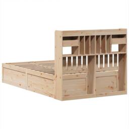 Berkfield Home Beautiful Bed Frame without Mattress 135x190 cm Double Solid Wood Pine in Light Brown - thumbnail 7