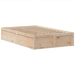 Berkfield Home Beautiful Bed Frame without Mattress 135x190 cm Double Solid Wood Pine in Light Brown - thumbnail 5