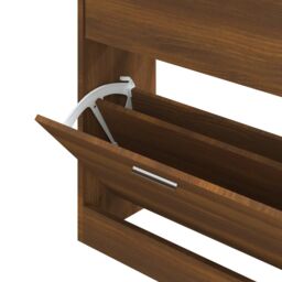 Berkfield Home Shoe Cabinet Brown Oak 63x24x81 cm Engineered Wood - Size: 63 x 24 x 81 cm - thumbnail 6