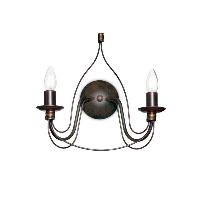 Netlighting Corte 2 Light Indoor Candle Wall Light Rust Brown E14
